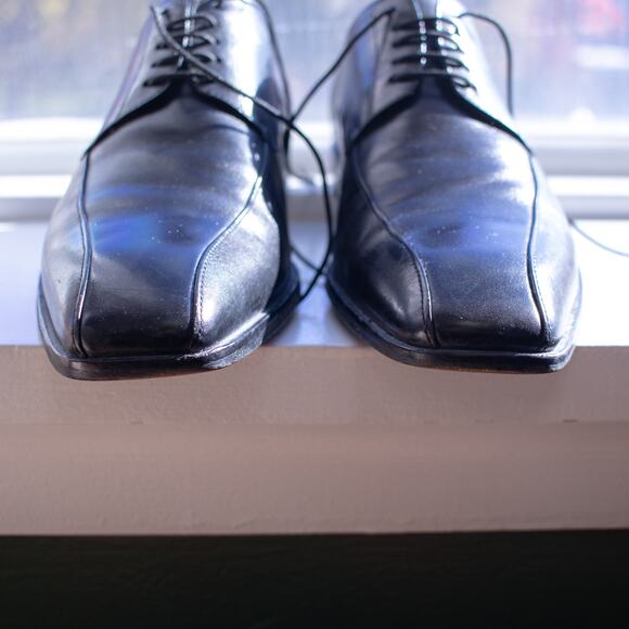 Hugo Boss Black Leather Dress Shoes Square Toe Size 9 - Picture 8 of 8